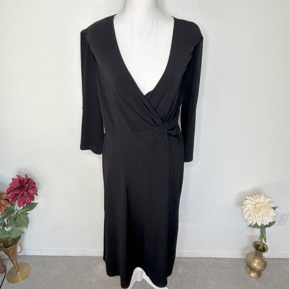 Serengeti Catalog Black Faux Wrap Dress